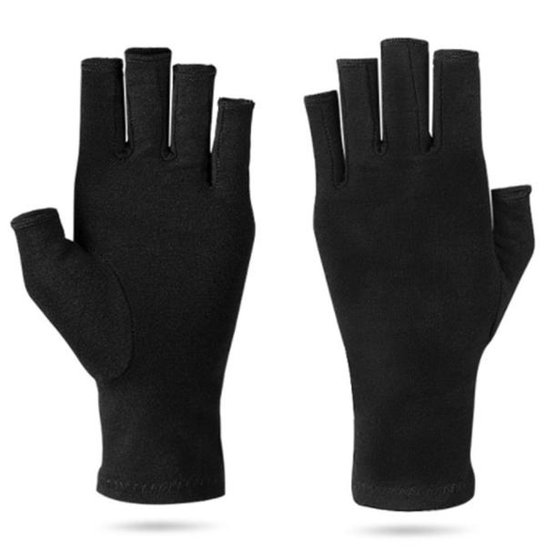 【商品説明】・日常の様々な作業をサポートします。・ハーフフィンガー仕様でパソコンやスマホなどの作業時にもストレスを感じません。【商品仕様】カラー ブラックサイズ S手袋 サポーター 着圧 バネ指 手首 引き締め 指なし 関節炎 腱鞘炎 ブラ...