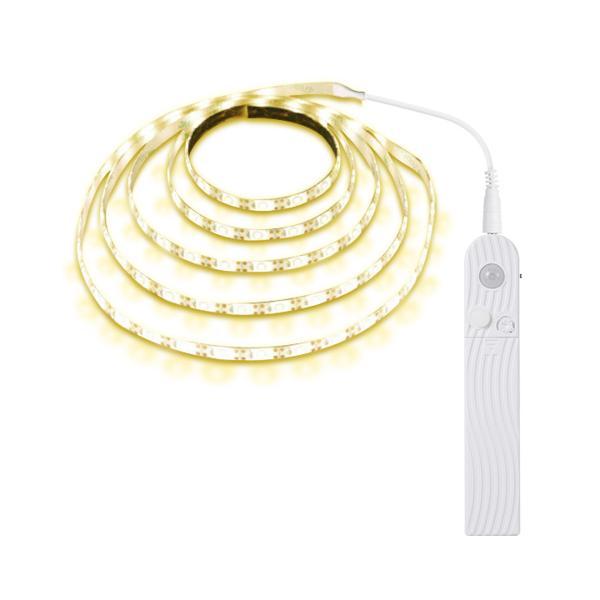 【商品説明】・人感・光感センサーLEDテープライトです。・動きを感知すると自動点灯して、動きを感知しないと自動消灯します。・常時点灯モードにもできます。・USB式と電池式の2WAY仕様で便利。・停電や災害の場合も緊急対応ライトとしても使用で...