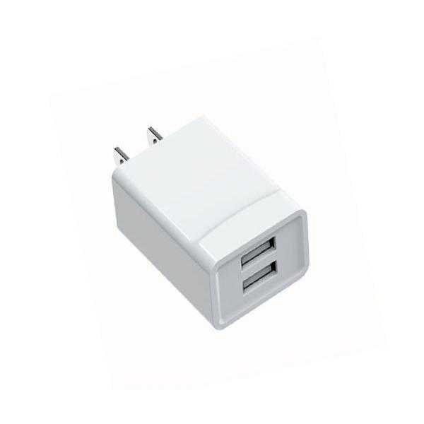 ACアダプター iPhone 充電 コンセント USB タップ 変換 2口 電源アダプター 2ポート 充電器 ホワイト ((C  :FK18925-A2203:LARGO Yahoo!店 - 通販 - Yahoo!ショッピング