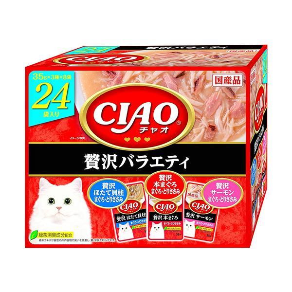 他サイト： いなばペットフード チャオ CIAO パウチ 贅沢バラエティ 猫用 35g×24袋 キャットフード えさ ウェットの商品画像
