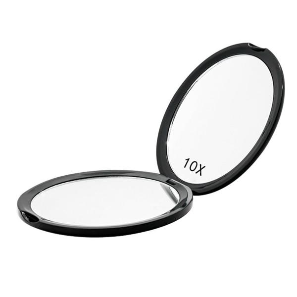 【商品説明】・通常鏡と10倍鏡がセットになった両面コンパクトミラーです。・10倍鏡は目元と口元が細部までしっかり見れるので細かい作業がしやすくなります。・等倍鏡は普段のメイクの時に使用できます。・ミラーの角度は自由に調節可能です。・持ち運び...