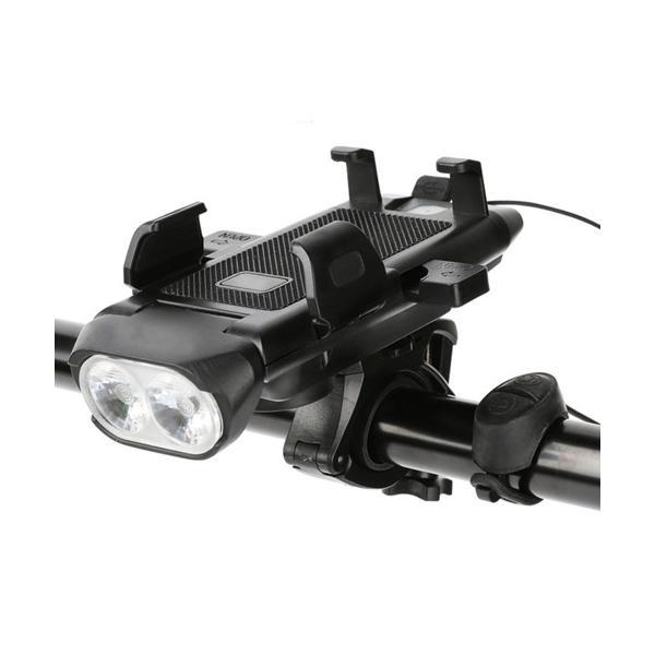 自転車 ライト 後付け 充電式 LED 夜間 USB充電 防水 スマホホルダー