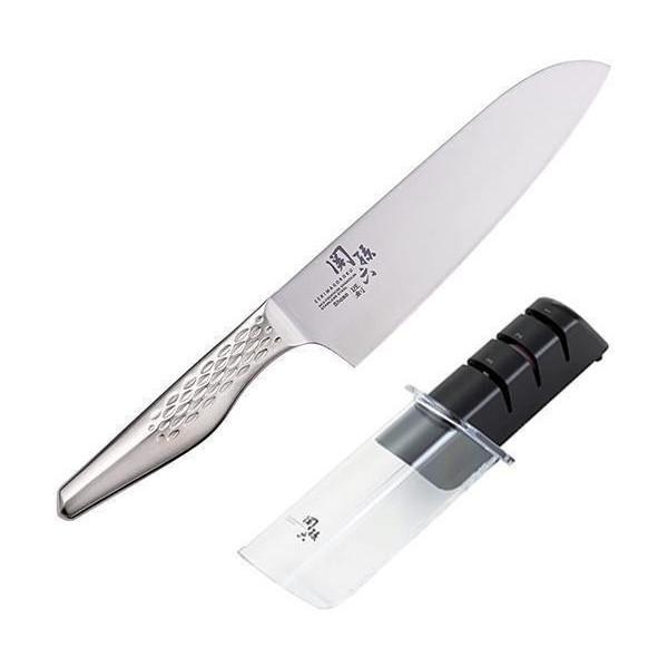 他サイト： 関孫六 三徳包丁と 包丁研ぎのセット 貝印 匠創 165mm AB5156 ダイヤモンド &amp; セラミック シャープナー AP0308の商品画像