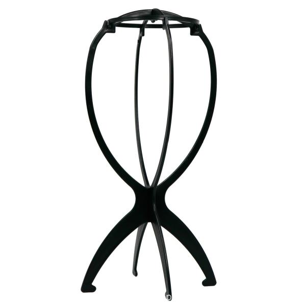 【商品説明】ウィッグ用のスタンドです。これがあるとウィッグの型崩れを防いでくれます。使わないときは畳んでコンパクトに収納しておけます。ウィッグ以外にもキャップやハットなどの帽子を掛けておくこともできます。【商品仕様】カラー　ブラック