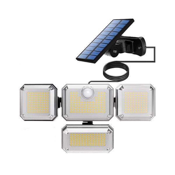 【商品説明】・4面のパネルのソーラー充電式センサーライトのリモコン付きです。・ソーラー充電式センサーライトが分離しているので、ライトから離れた場所にパネルを設置可能です。・リモコン付きなのでライトを高い位置に取り付けても操作することができま...