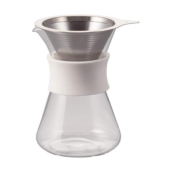 他サイト： ハリオ S-GCM-40-W  Glass Coffee Maker 400ml ステンレスコーヒーフィルターセット ホワイト HARIOの商品画像