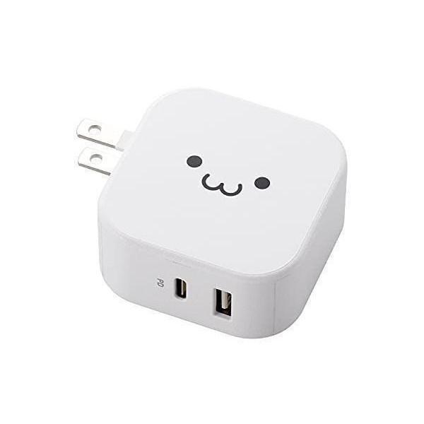 エレコム MPA-ACCP20WF  ホワイトフェイス USB コンセント 充電器 合計32W ( USB PD対応 ) Type-C×1 / USB-A×1