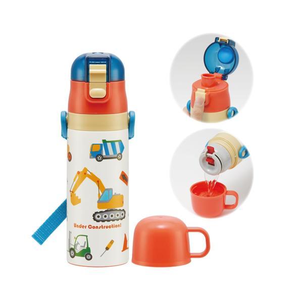 他サイト： スケーター SKDC4-A はたらくクルマ ボトル 超軽量 水筒 2way 子供用  ステンレスボトル 430ml SKATERの商品画像