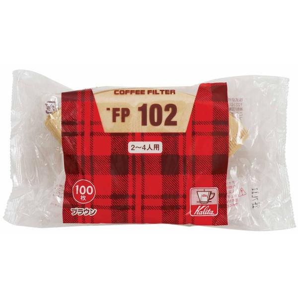 カリタ FP102濾紙 ブラウン うまみを引き出す コーヒー ペーパー フィルター 台形 2~4人用 100枚 13129 Kalita