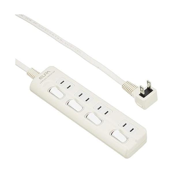 エルパ WLS-410EB(W)ランプレスタップ 4個口 1m 電源タップ ELPA