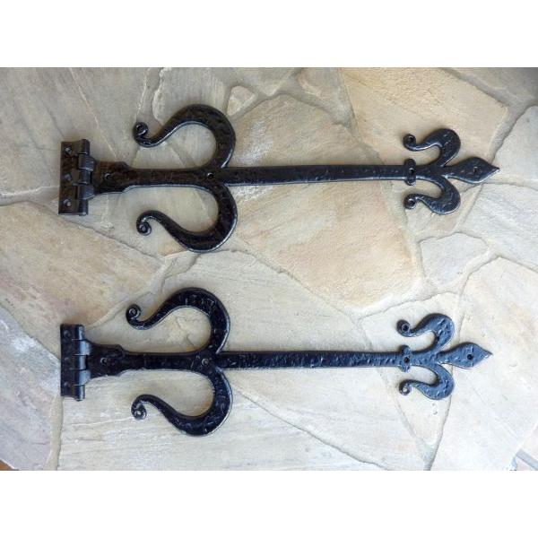 イギリスカークパトリック アイアンヒンジ 飾りヒンジ 蝶番2本のペア イギリスアンティーク アイアンのヒンジ ペア ドアの蝶番 カーク