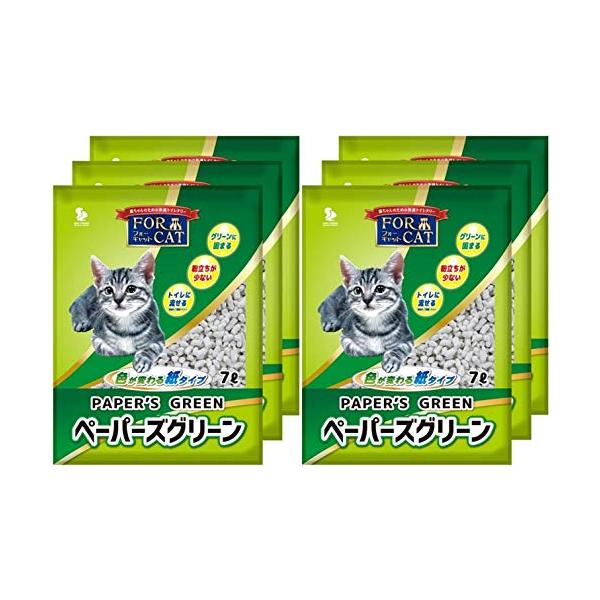 新東北化学工業 猫砂 ペーパーズグリーン 7L×6個 (ケース販売)