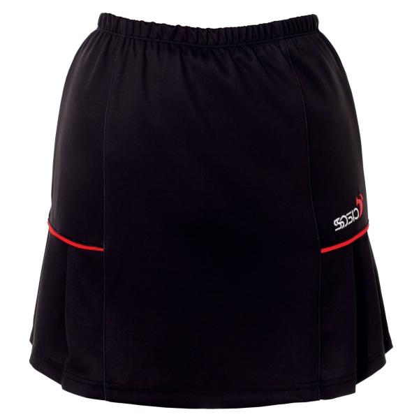 ボウリングウェア ソシオスカートSKT−116 ブラック レッド