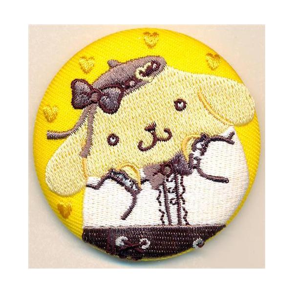 サンリオキャラクターズ 刺繍缶バッジ うるうるハート ポムポム サンリオキャラクターズ 刺繍缶バッジ うるうるハート ポムポム