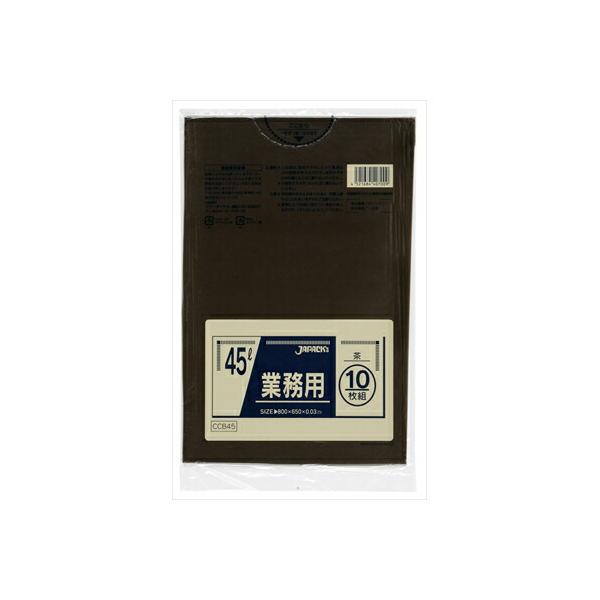 ジャパックス CCB45カラーポリ袋45L10枚茶　送料無料