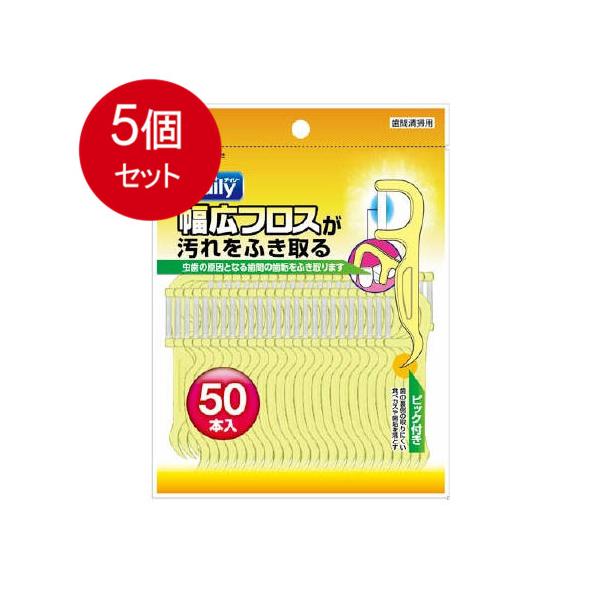 5個まとめ買い  エビス  デイリー　幅広フロス　50本入り   メール便送料無料 × 5個セット