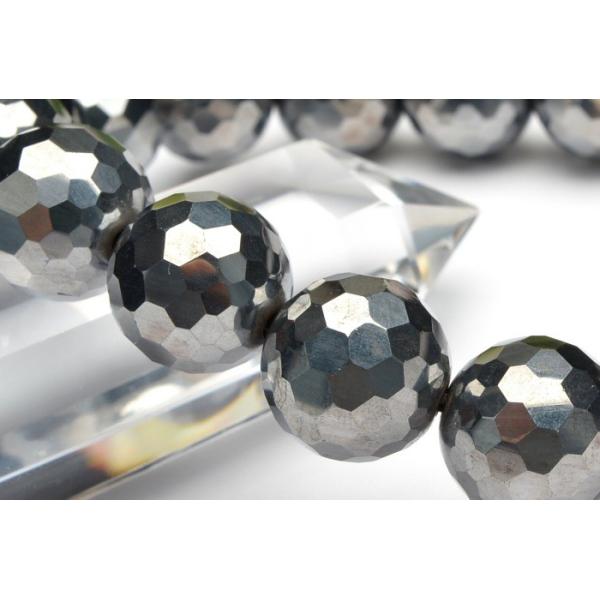 テラヘルツ鉱石 128面カット 6mm ブレスレット_B111-6 ☆5000円以上