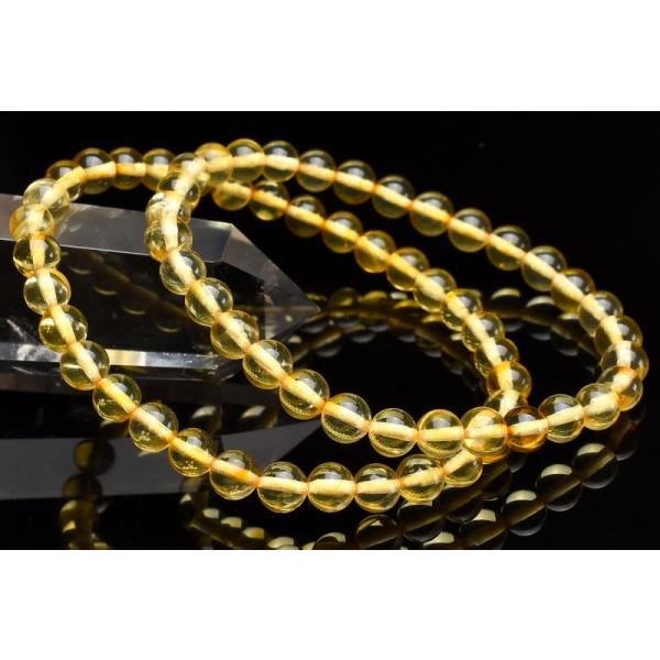 希少メキシコ産◇天然琥珀 ブルーアンバー　6mm　ブレスレット 1個売り _B1504-6