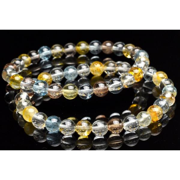 ナチュラルカラー◇透明 トパーズ 7.5mm ブレスレット 1個売り _B1556