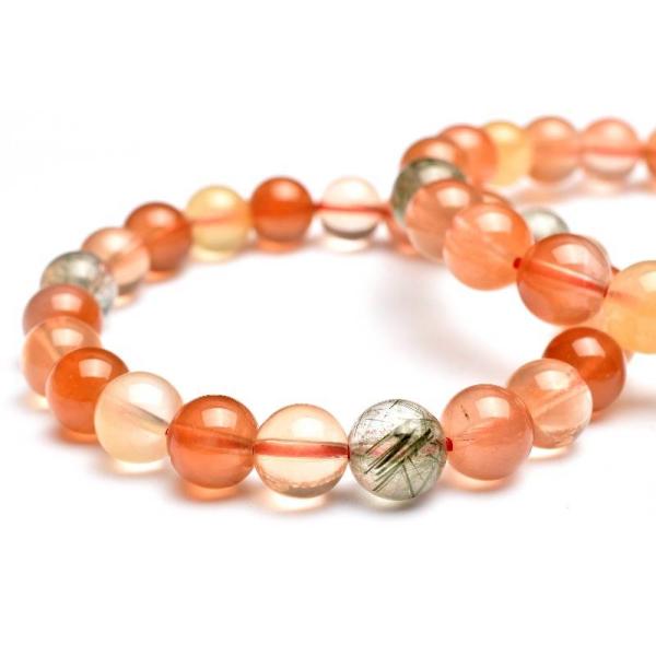 福禄寿 ラビットヘアールチルクォーツ 8mm ブレスレット 1個売り