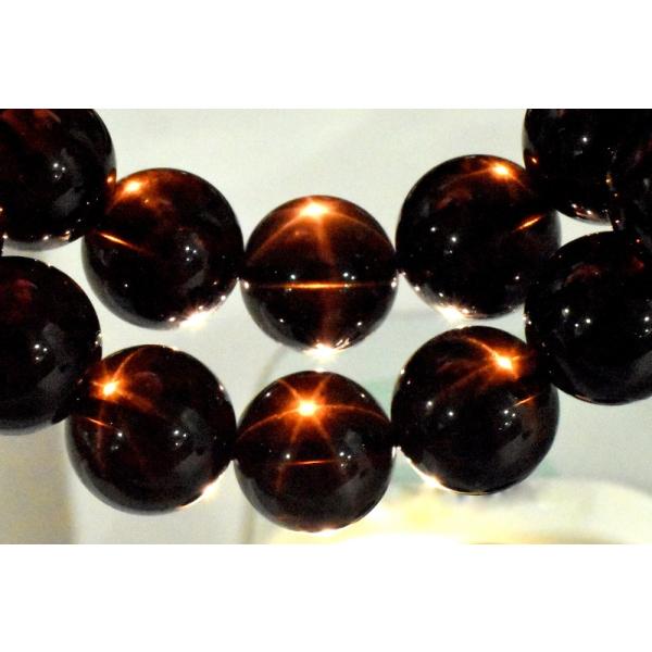 希少◇六条スター 黒水晶モリオン 10.5mm ブレスレット 1個売り_BG5886