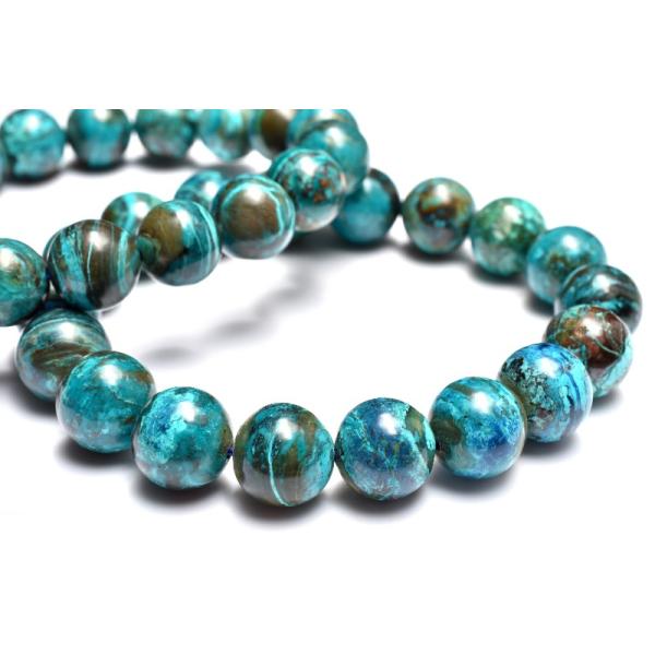 チョコミントカラー◇ クリソコラ 13-13.5mm ブレスレット 1個売り