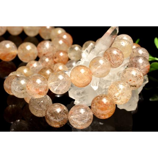 希少 ホワイトトルマリンインクォーツ 11.5mm ブレスレット 1個売り