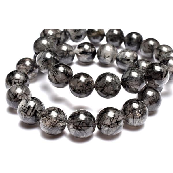 Y sh　高品質透明感抜群♡15ミリ　ブラックトルマリン　ブレスレット 放射状◇黒い針 ブラックトルマリンインクォーツ 8mm ブレスレット 1個