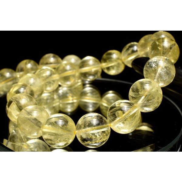 高発色◇虹入り レモンクォーツ 10mm ブレスレット 1個売り _BG6269-10