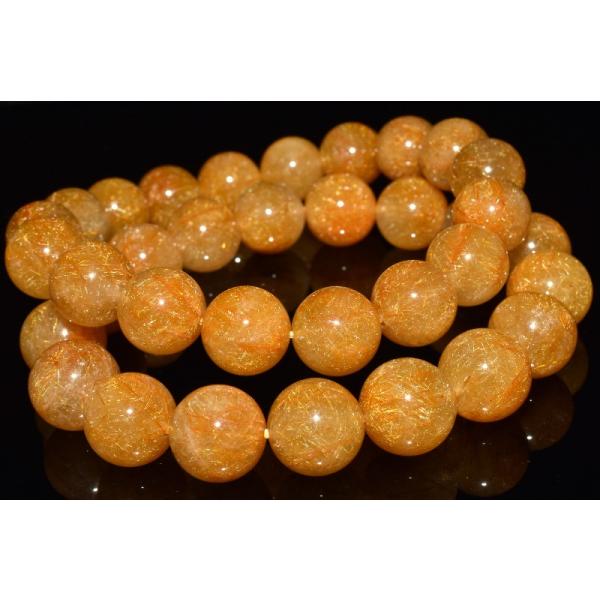 金運向上！ オレンジルチルクォーツ 11.5mm ブレスレット 1個売り