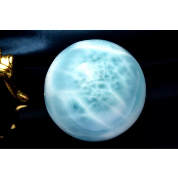 1点物】大珠◇三大ヒーリング ラリマー 28.5mm 丸玉(台座付き