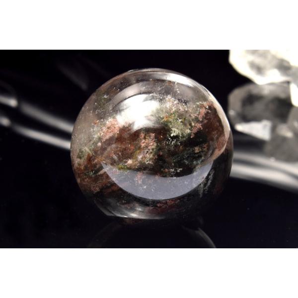 1点物】幻想風景 ガーデンクォーツ(庭園水晶) 29mm 丸玉(台座付き