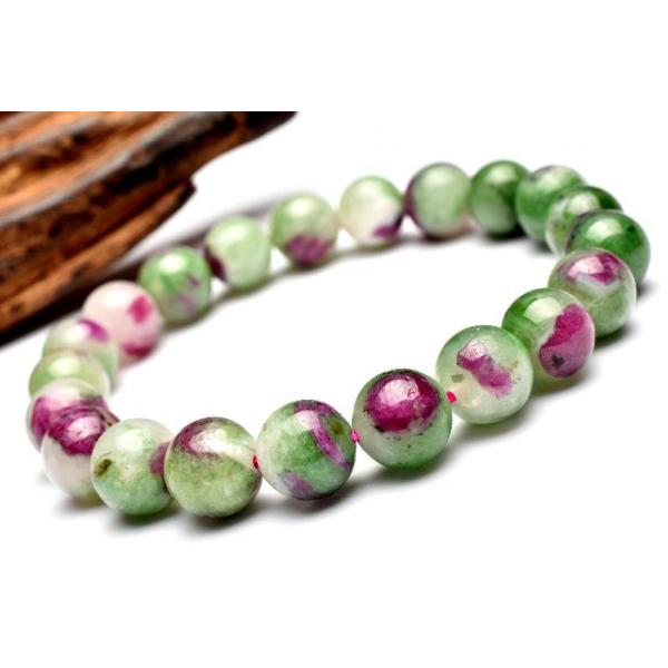 濃厚ルビー アイスルビー ルビーシリカのブレスレット9mm 3A+]アフリカ産ルビーシリカブレスレット/ルビーインクォーツ