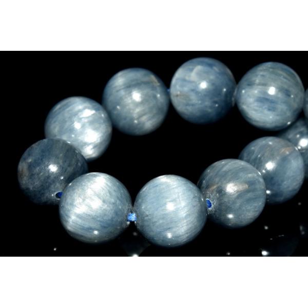 1点物】天然色◇キャッツアイ効果 カイヤナイト 9.5mm ブレスレット 