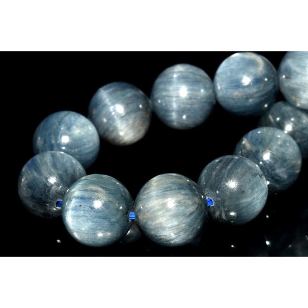 1点物】天然色◇キャッツアイ効果 カイヤナイト 10.5mm ブレスレット 