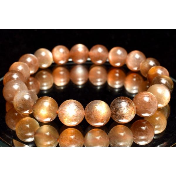 1点物】映える黄金シラー ブラックサンムーンストーン 9.5mm