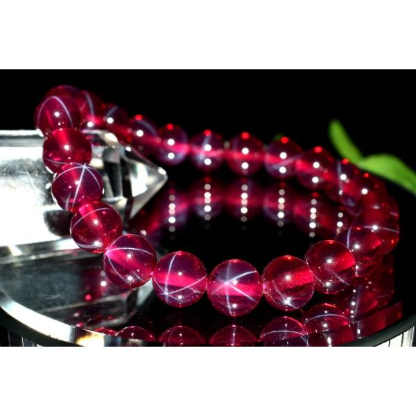 スタールビー(人工石)ブレス 動画】合成スタールビーAAA ラウンド8mm 1連(ブレス) - 天然石