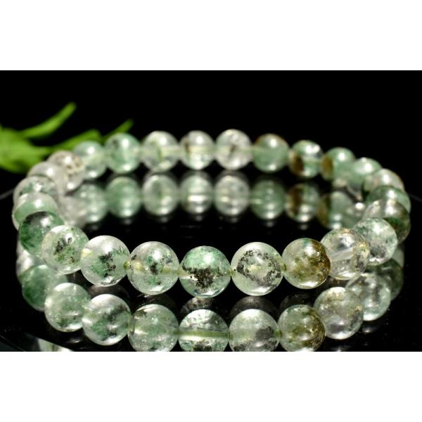 高品質　マダガスカル産　グリーンファントムクオーツ　ブレスレット 高品質++]マダガスカル産グリーンファントムクォーツブレスレット（約