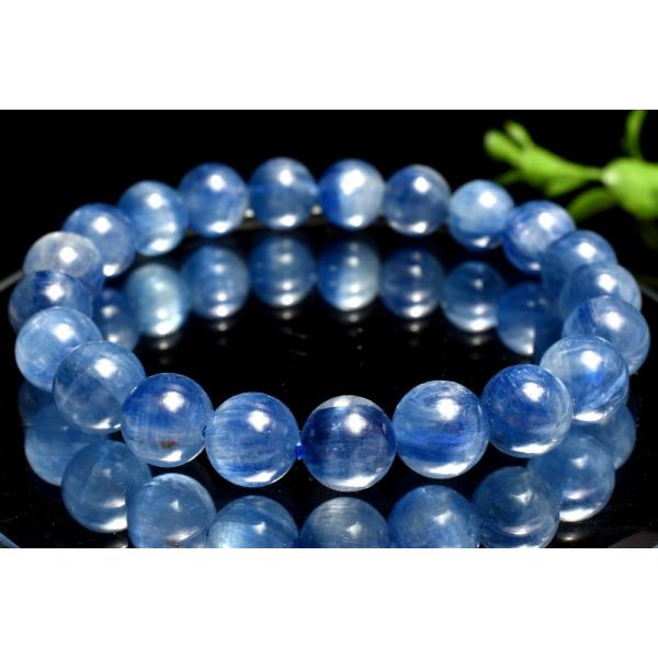 1点物】シリカたっぷり◇天然色 カイヤナイトシリカ 9mm ブレスレット