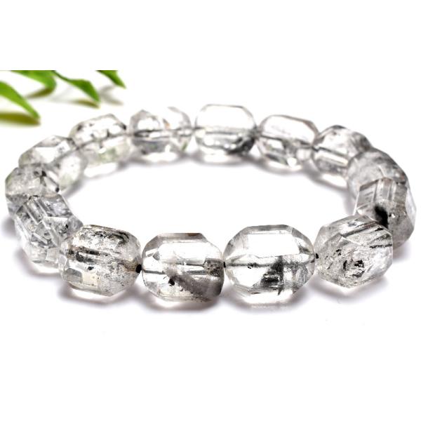 1点物】高透明 エレスチャル水晶 13-15x11-12mm ブレスレット _MC1233