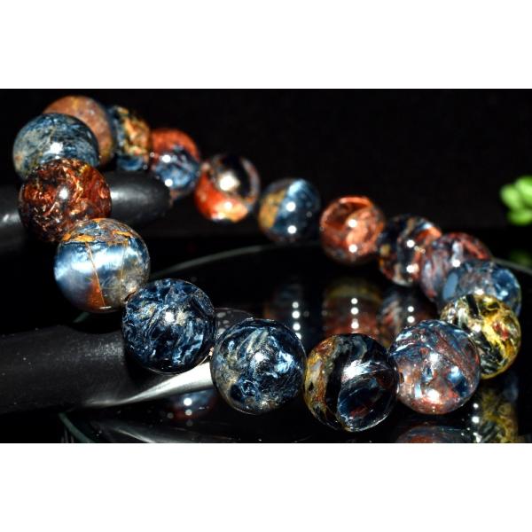 1点物】嵐の石◇シリカ共生 ピーターサイト 12.5mm ブレスレット