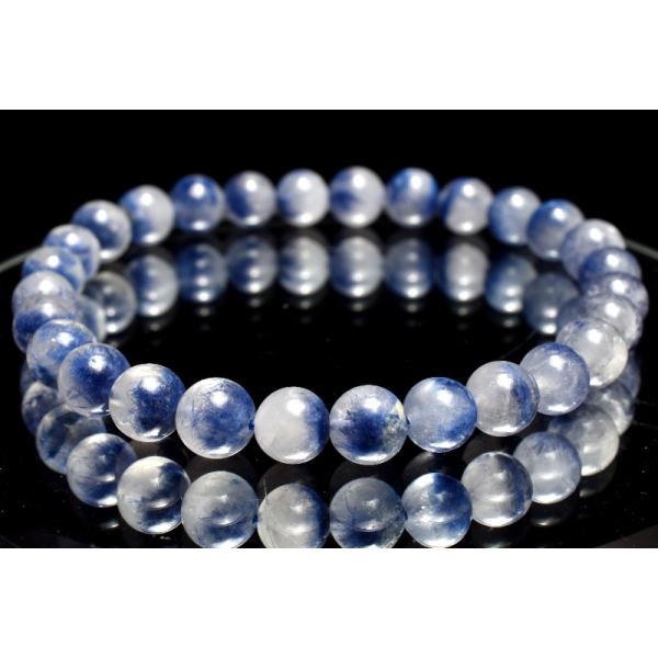 1点物】デュモルチェライトインクォーツ 6.5mm ブレスレット _MC1698