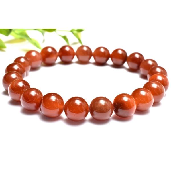 1点物】紅葉色 ラビットヘアールチルクォーツ 9.5mm ブレスレット