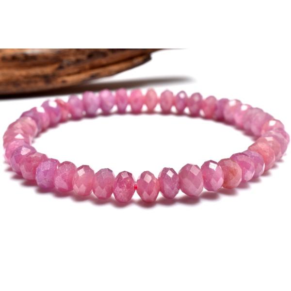 特別価格♡ルビー ファセットカット ブレスレット♡ 1点物】AA☆高発色 ルビー 4-4.5x6.5-7mm ボタンカット ブレスレット