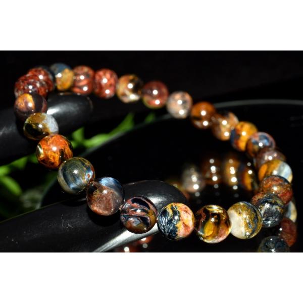 1点物】嵐の石◇高発色 ピーターサイト 7mm ブレスレット _MC2726