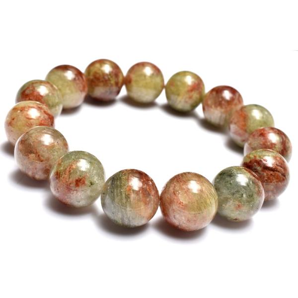 1点物】朝焼けのような庭園水晶 ガーデンクォーツ 15mm ブレスレット