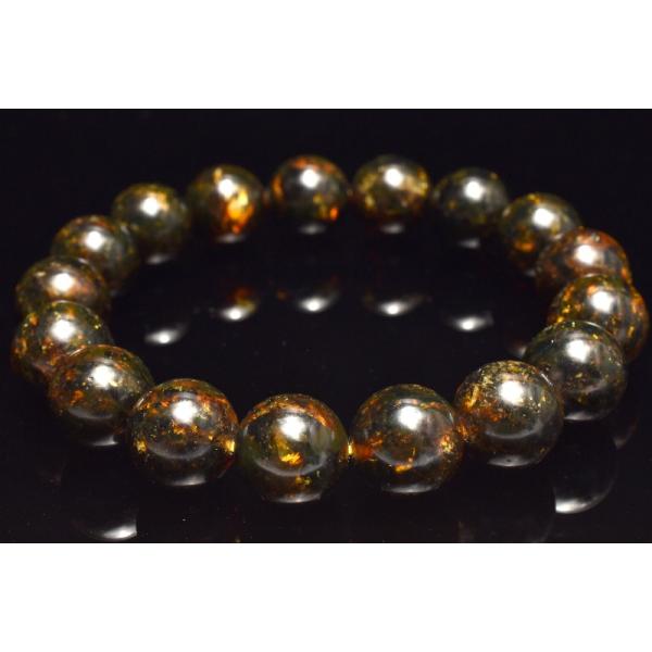 1点物】ロシア産 アンバー琥珀(薬珀) 12.5mm ブレスレット _MC3455