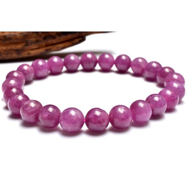 1点物】南アフリカ産◇高品質 ルビー 8mm ブレスレット _MC4635