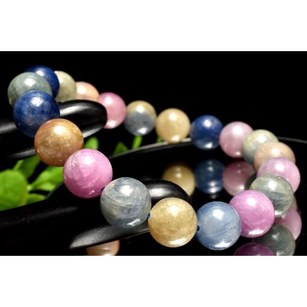 天然コランダム　サファイア　ダイヤモンド　ガーネット　ブレスレット 1点物】天然非加熱 マルチカラーサファイア(コランダム) 10mm