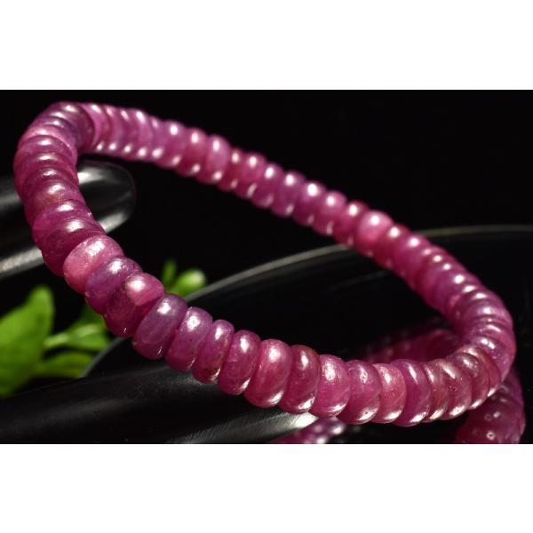 1点物】AA☆高発色 ルビー 6.5mm ボタン ブレスレット _MC8635